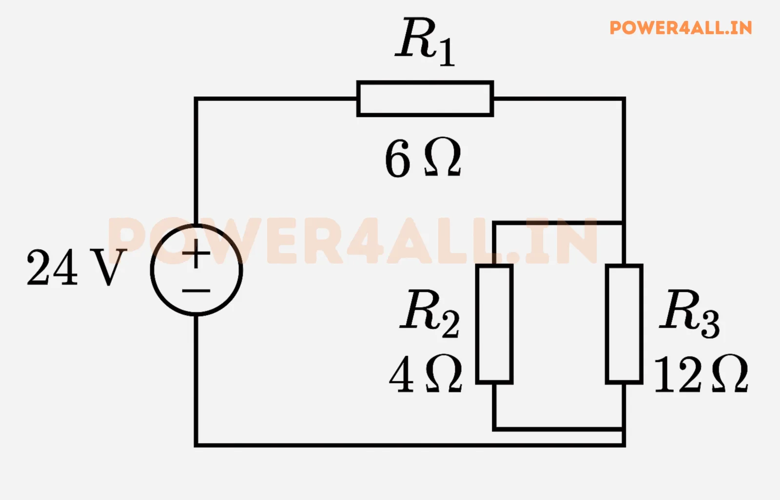 Example 1 circuit diagram – Kirchhoff's Law | Power4All